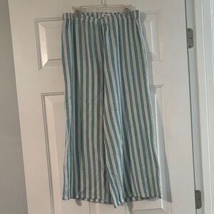 O'Neill Teal and White Striped Casual Pants